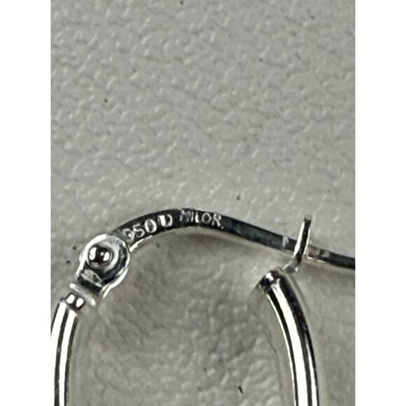 Milor Ultrafine 950 Purer Than Sterling Silver Pierced Earrings Double Oval Box - Picture 6 of 13